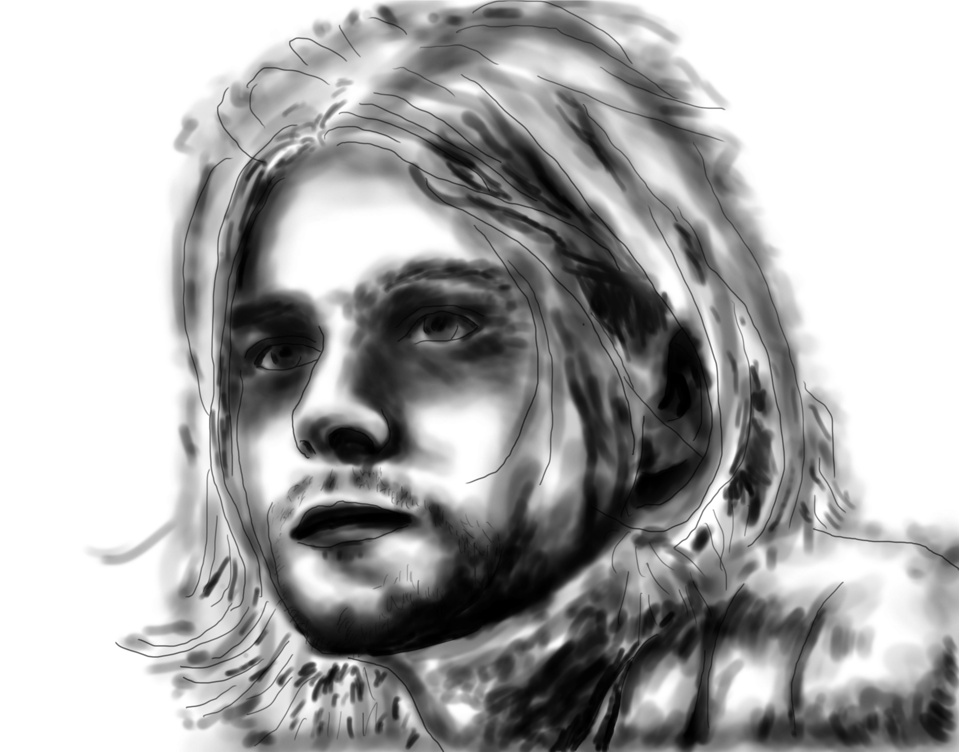 Kurt Cobain - Sketch Clipart (3264x2448), Png Download