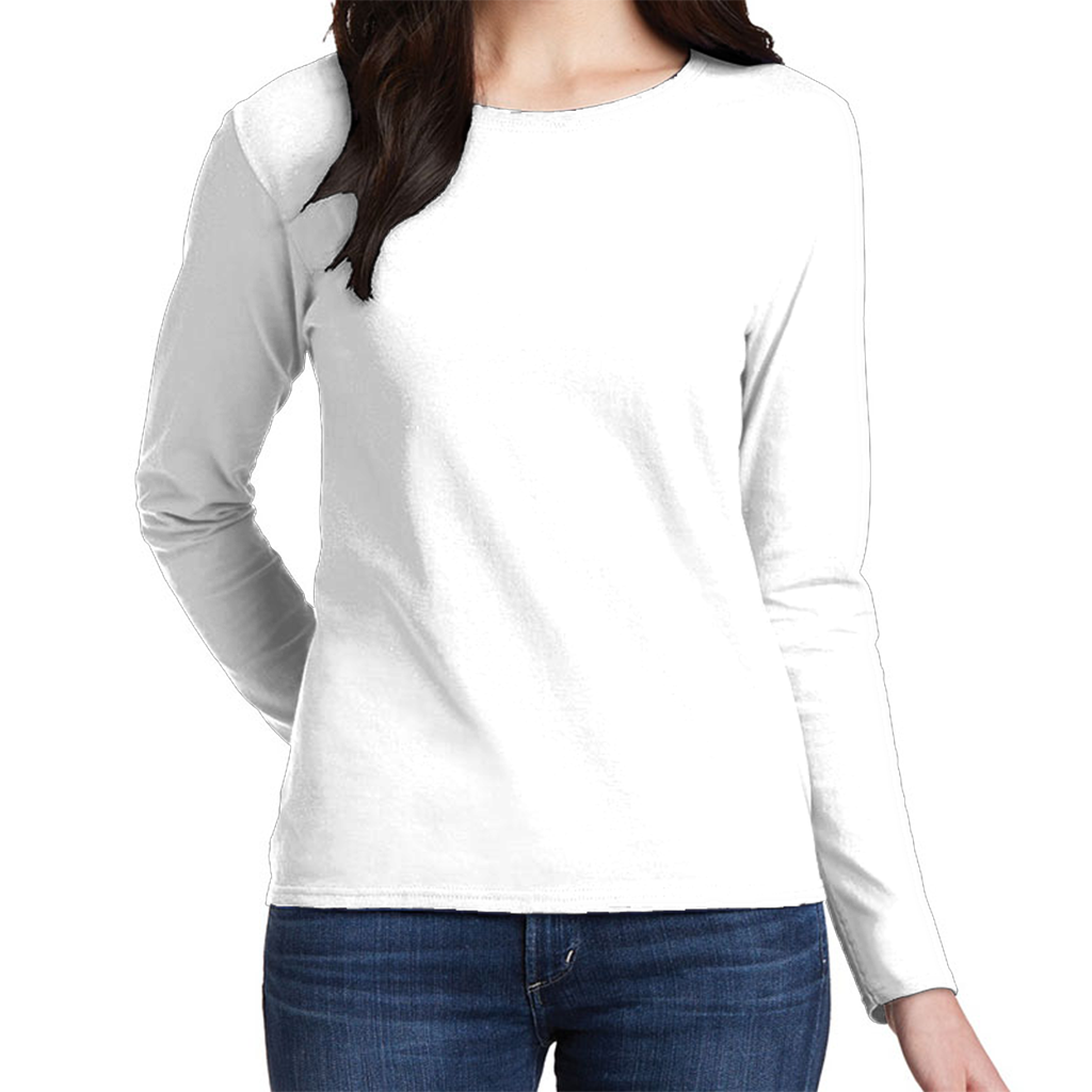 Women Tshirt Long Sleeve Front - Long Sleeved T Shirt Woman Clipart (1024x1024), Png Download