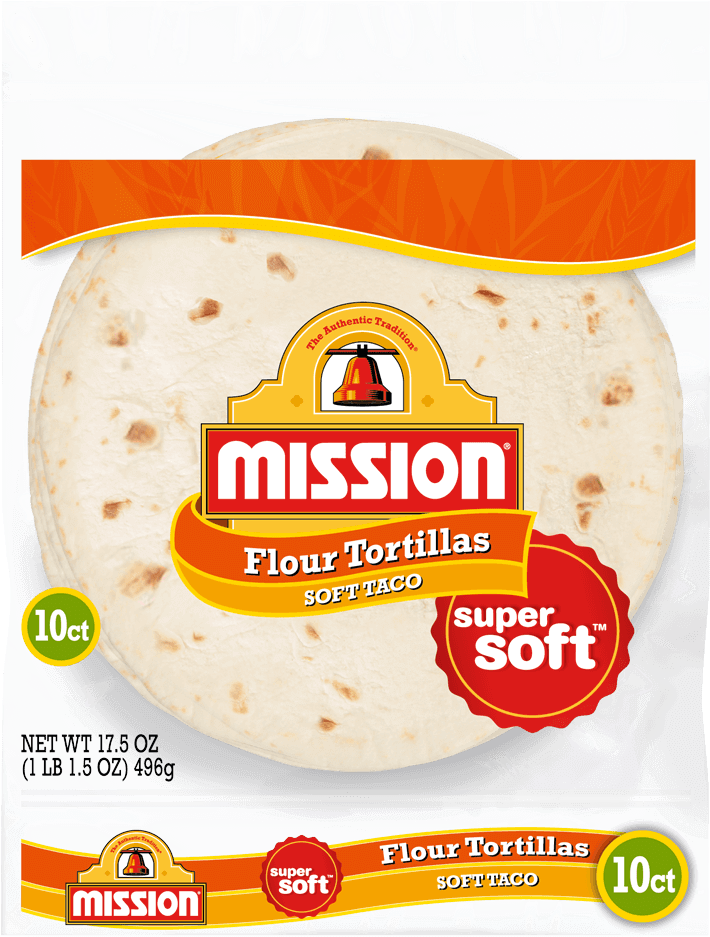 Soft Taco Flour Tortillas - Mission Tortilla Clipart (880x940), Png Download