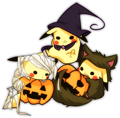 #kawaii #cute #pikachu #pokemon #pikachukawaii #kawaiipikachu - Halloween Anime Girl Png Clipart (411x403), Png Download