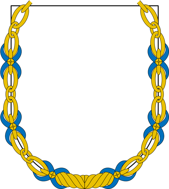 Chain Compartment - Chains In Heraldry Clipart (570x980), Png Download