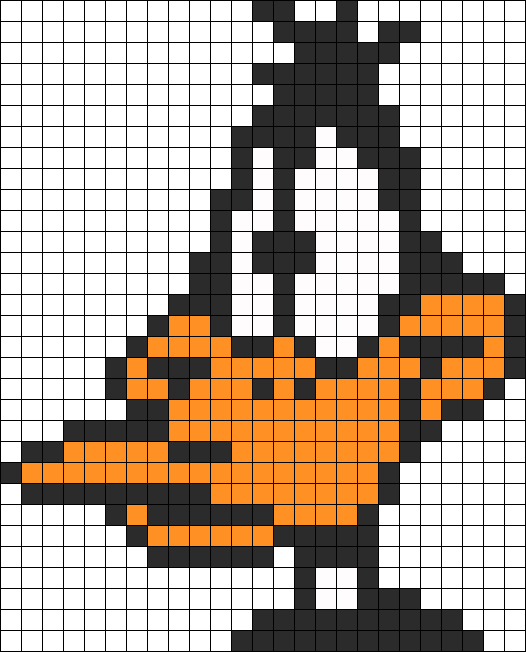 Daffy Duck Perler Bead Pattern / Bead Sprite - Daffy Duck Pixel Art Clipart (526x652), Png Download