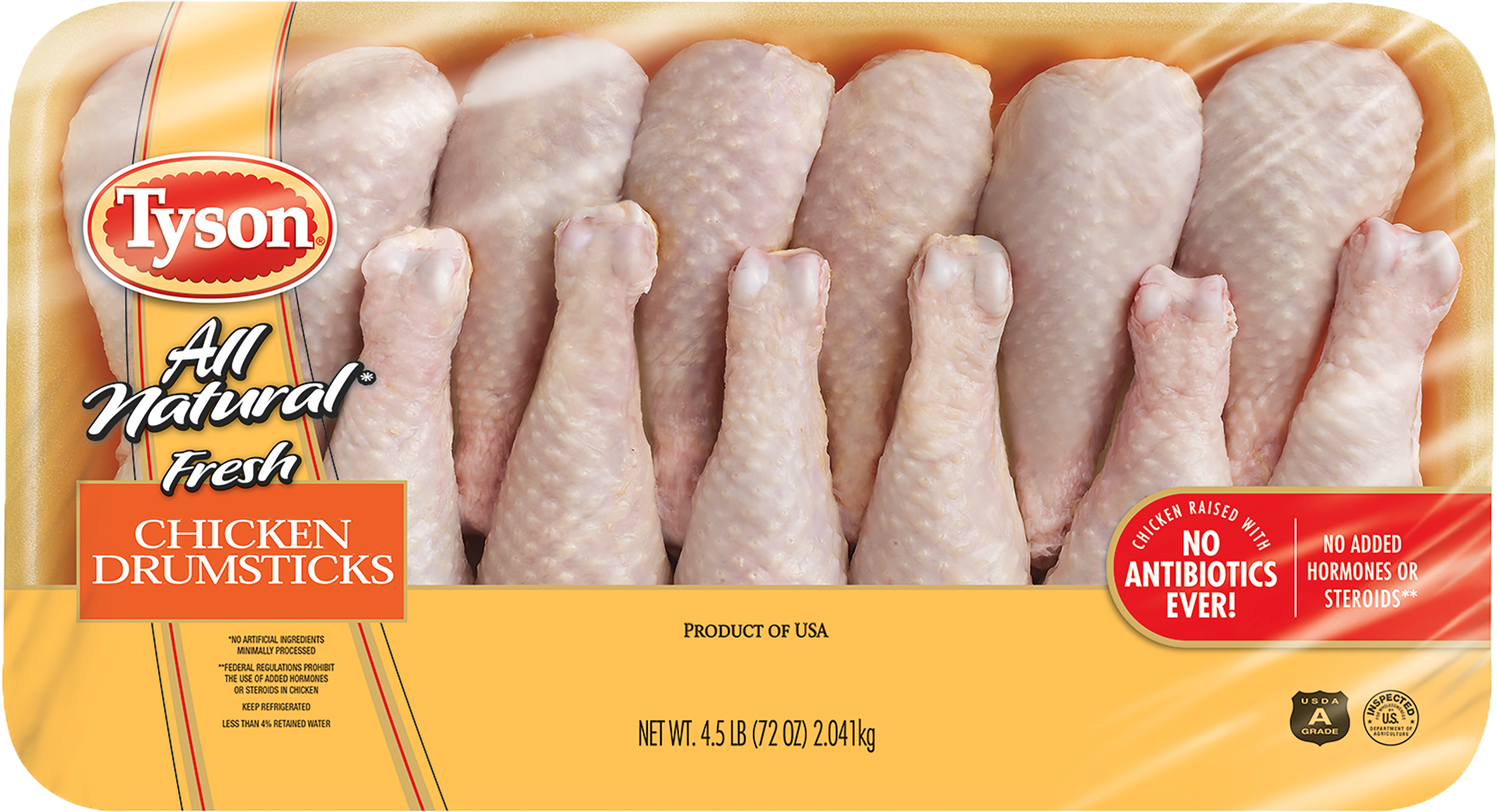 Tyson® All Natural Fresh Chicken Drumsticks, - 1 Pound Chicken Drumsticks Clipart (2400x2400), Png Download