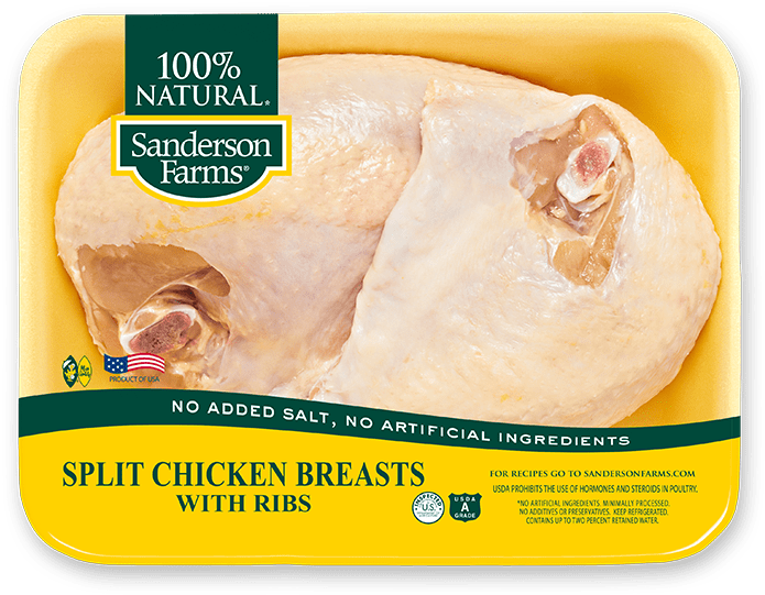 Split Chicken Breasts - Sanderson Farms Chicken Wings Clipart (695x541), Png Download