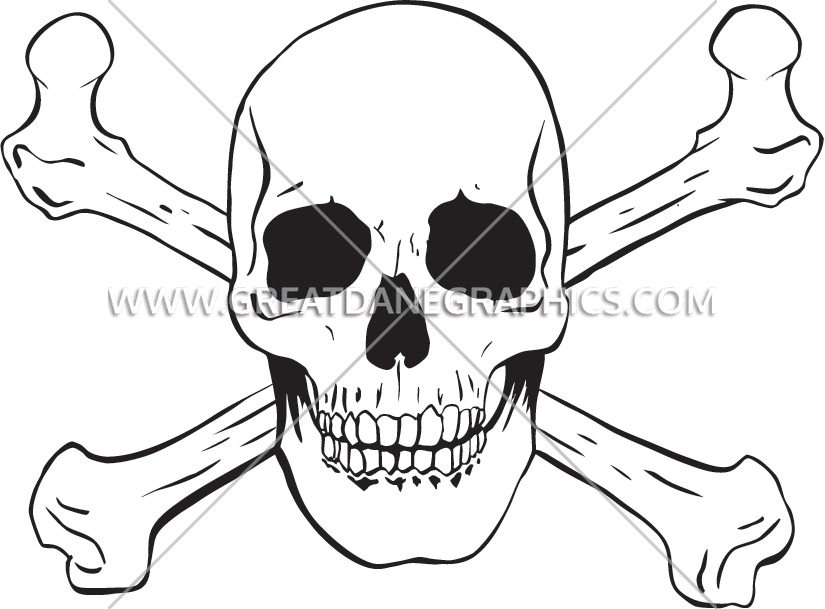 Bone Drawing Cross - Skull Clipart (825x609), Png Download