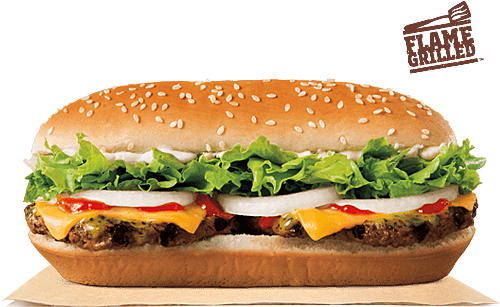Extra Long Buttery Cheeseburger Clipart (500x373), Png Download