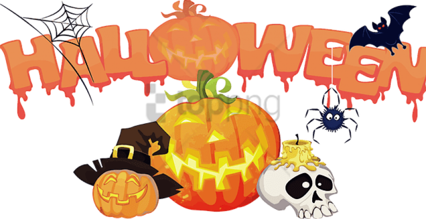 Free Png Download Transparent Background Halloween - Halloween Png Transparent Clipart (850x437), Png Download