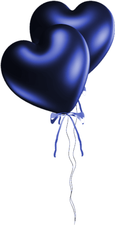Download Blue Heart Balloons Png Images Background - Royal Blue Heart Balloons Clipart (480x937), Png Download