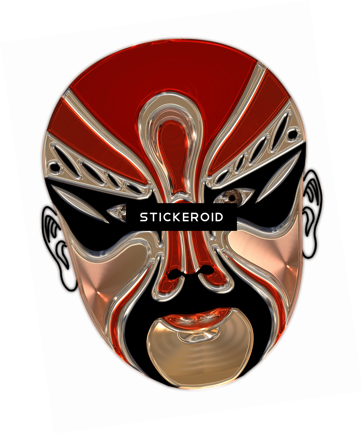 Chinese Opera Red Mask - 京剧 脸谱 图片 Clipart (1178x1408), Png Download