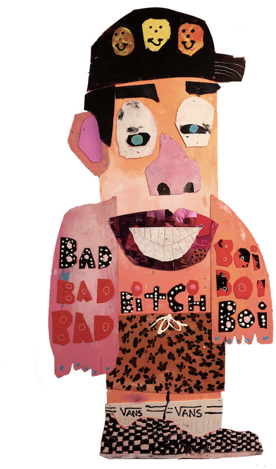 Bad Bitch Boi Wood, Plastic, Pvc, Acrylic, Mirror - Construction Paper Clipart (566x961), Png Download