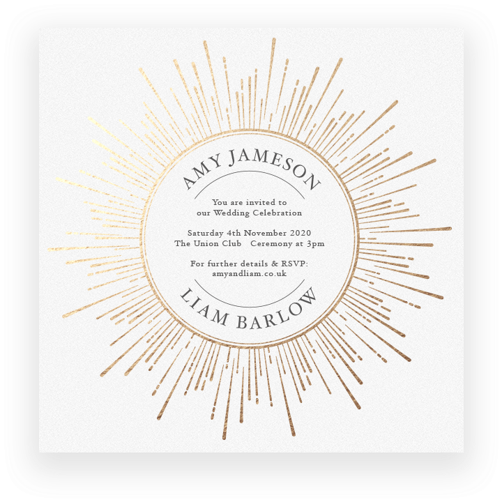 Sunburst Wedding Invitation - Circle Clipart (720x720), Png Download
