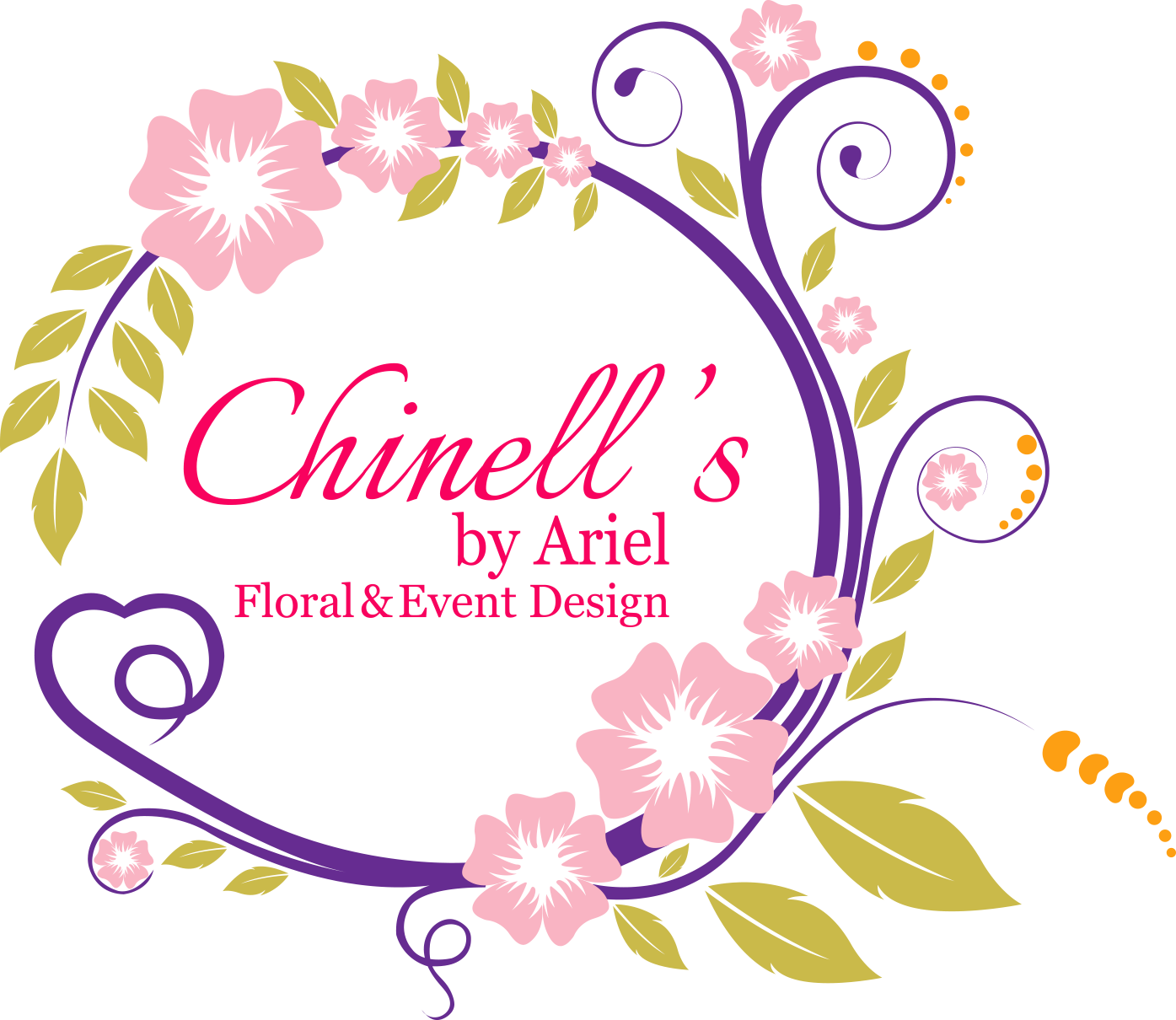 Chinell's By Ariel - Black Flower Circle Border Clipart (1395x1210), Png Download
