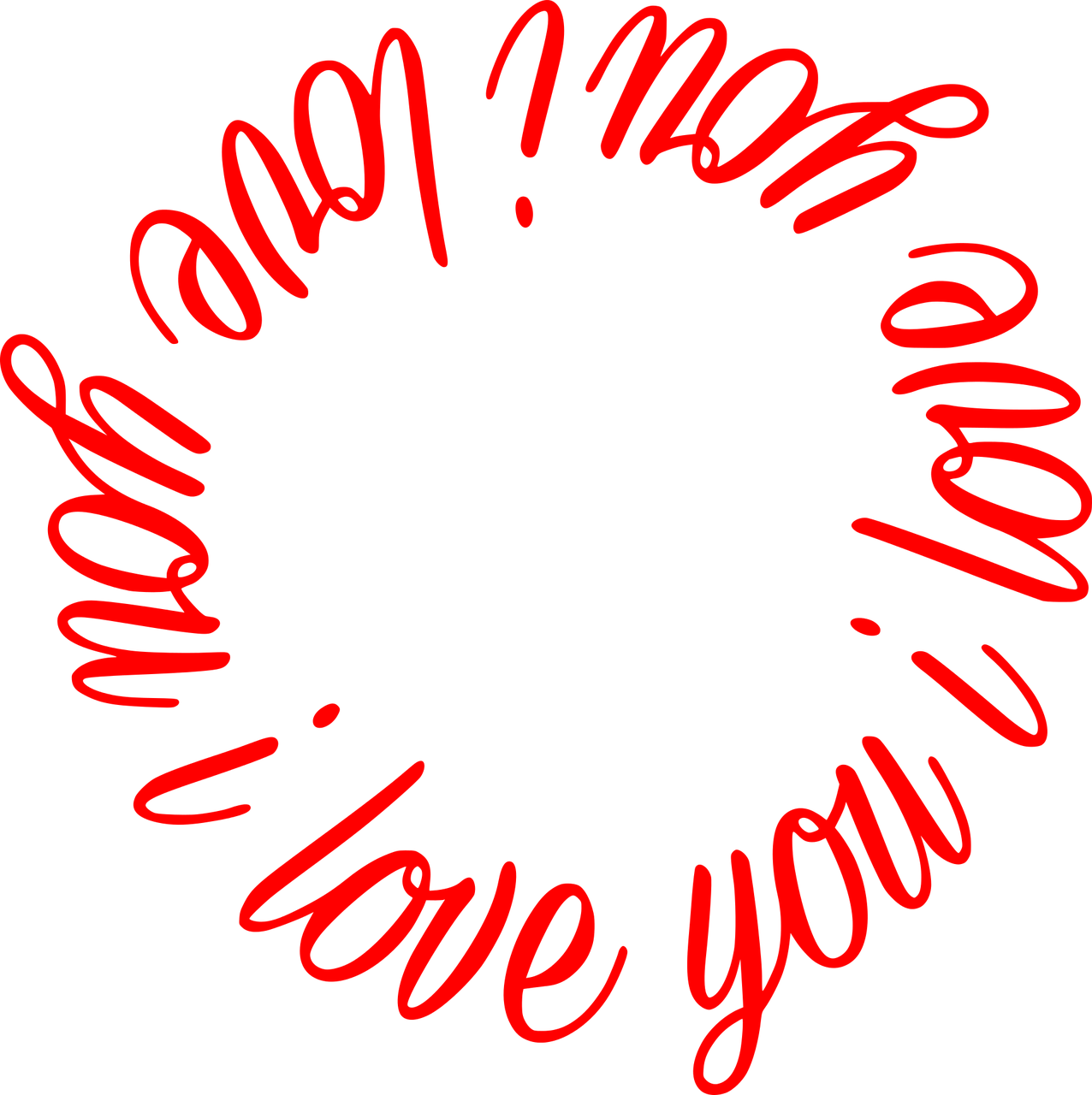 I Love - Love You In A Circle Clipart (1276x1280), Png Download