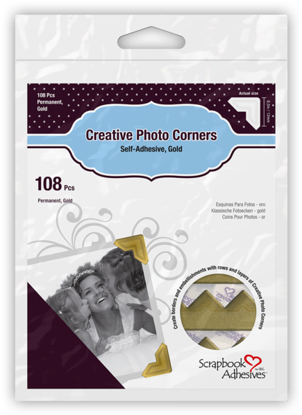 Creative Photo Corners Gold - Scrapbook Adhesives Clipart (600x600), Png Download