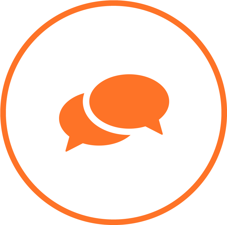Conversation Circle Icon , Png Download - Conversation Icon Orange Clipart (738x733), Png Download