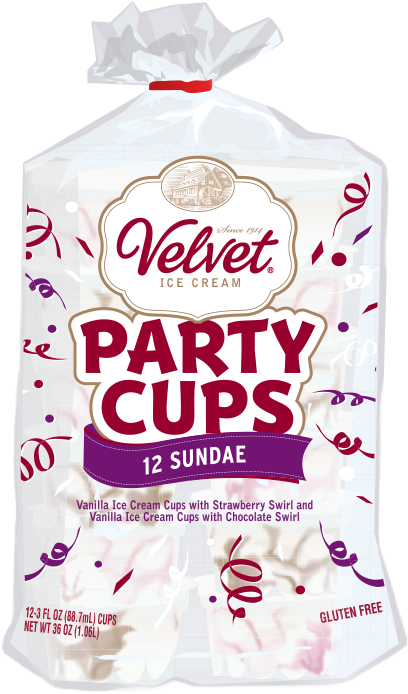 Velvet Party Cups Sundae - Party Cups Ice Cream Clipart (550x750), Png Download