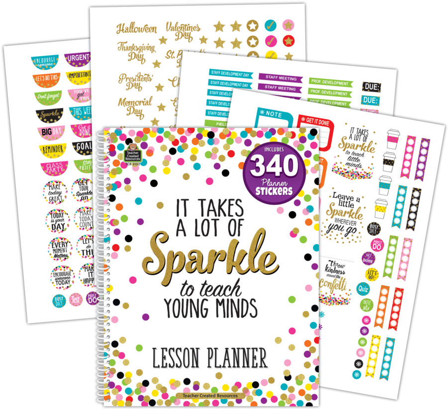 Tcr2152 Confetti Lesson Planner Image - Lesson Plan Clipart (900x900), Png Download