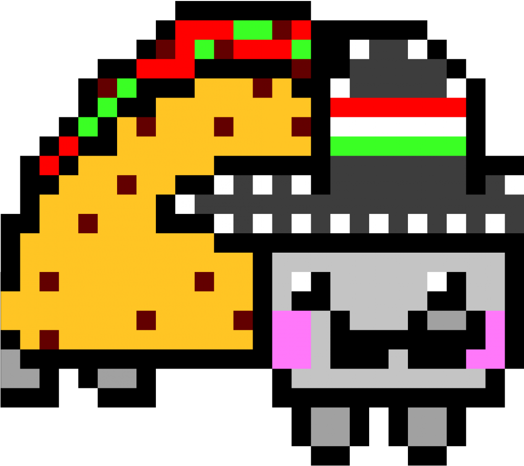 Taco Pixel Art Nyan Cat Clipart (1024x1024), Png Download