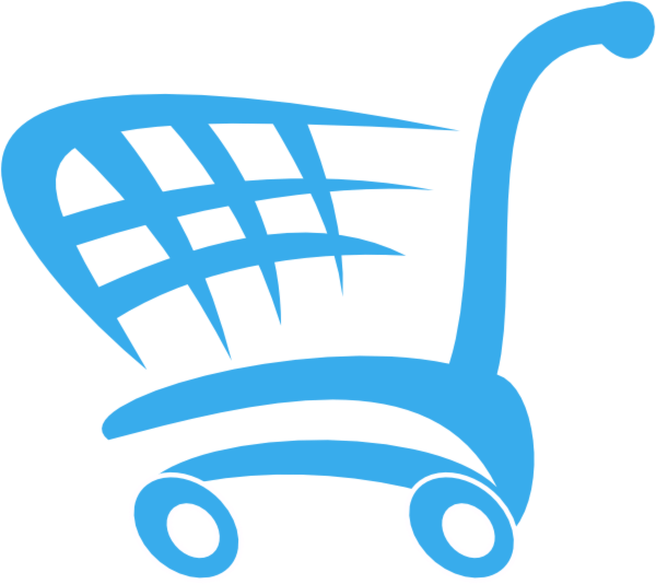 Original Png Clip Art File Shopping Cart Svg Images - Blue Shopping Cart Png Transparent Png (600x534), Png Download