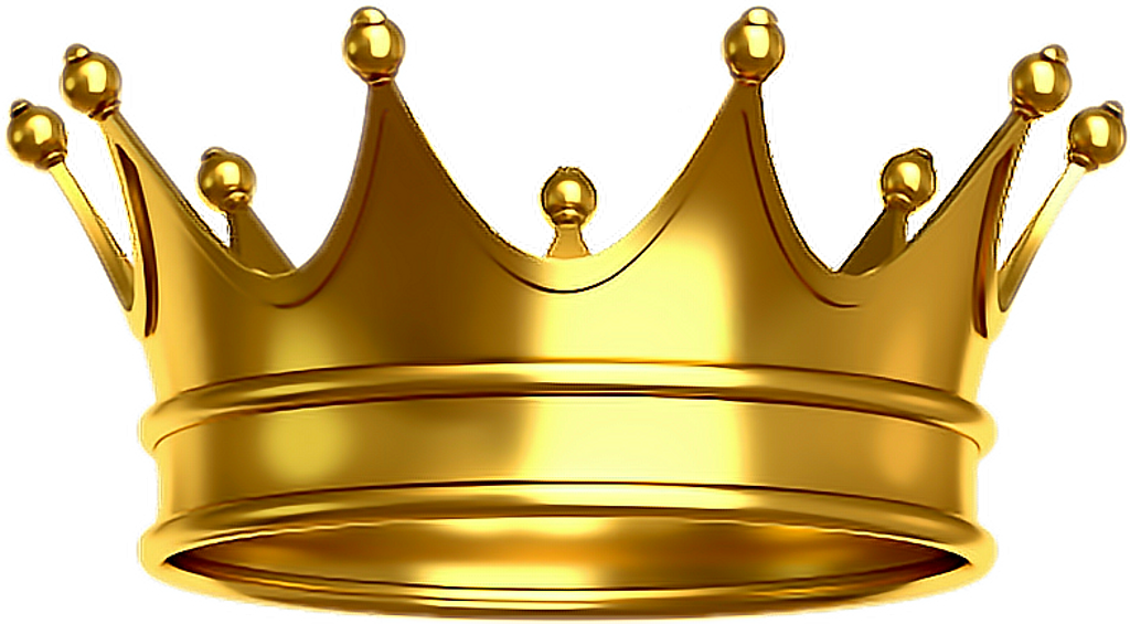 #corona #rey #oro #dorado #king - Gold Crown Transparent Background Clipart (1024x565), Png Download
