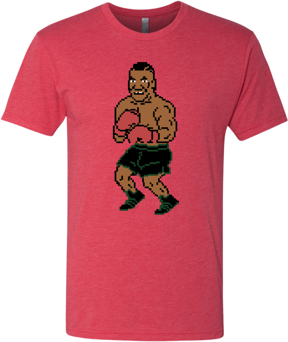 Retro Iron Mike Tyson Punchout 80s Inspired Men's Triblend - Sumo Clipart (964x1145), Png Download