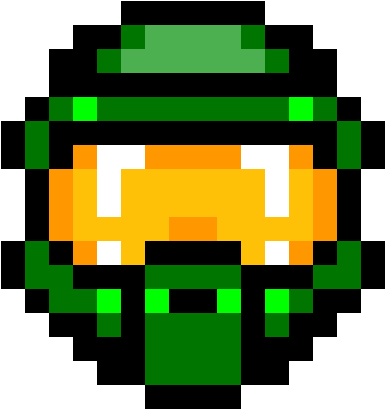 Halo Mask - Master Chief Helmet Pixel Art Clipart (1200x1200), Png Download