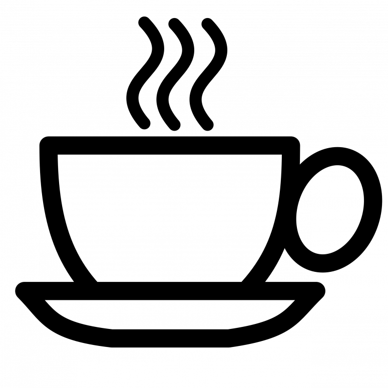 Vector Mug Cup - Coffee Black And White Clipart (775x775), Png Download