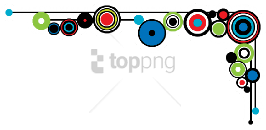 Free Png Colorful Floral Corner Borders Png Png Images - Decorative Corner Borders In Color Clipart (850x418), Png Download