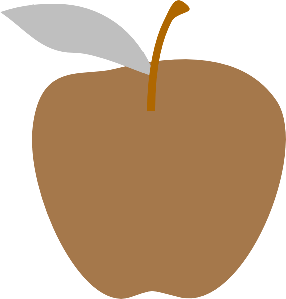 Brown Apple Svg Clip Arts 570 X 596 Px - Brown Apple Clipart - Png Download (570x596), Png Download