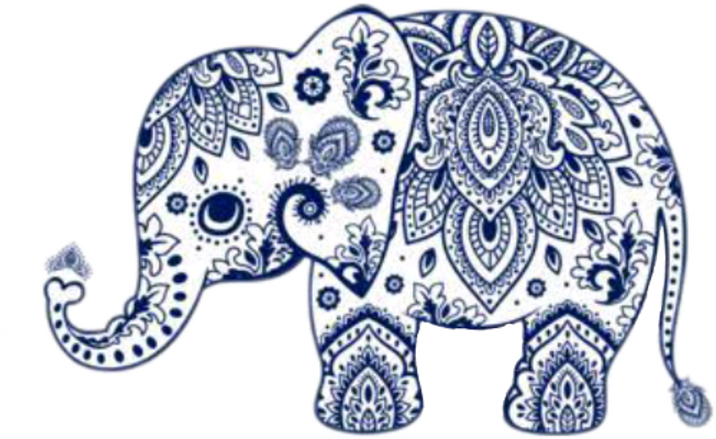 Elephant Mandala Png - Paisley Print Elephant Clipart (1024x628), Png Download
