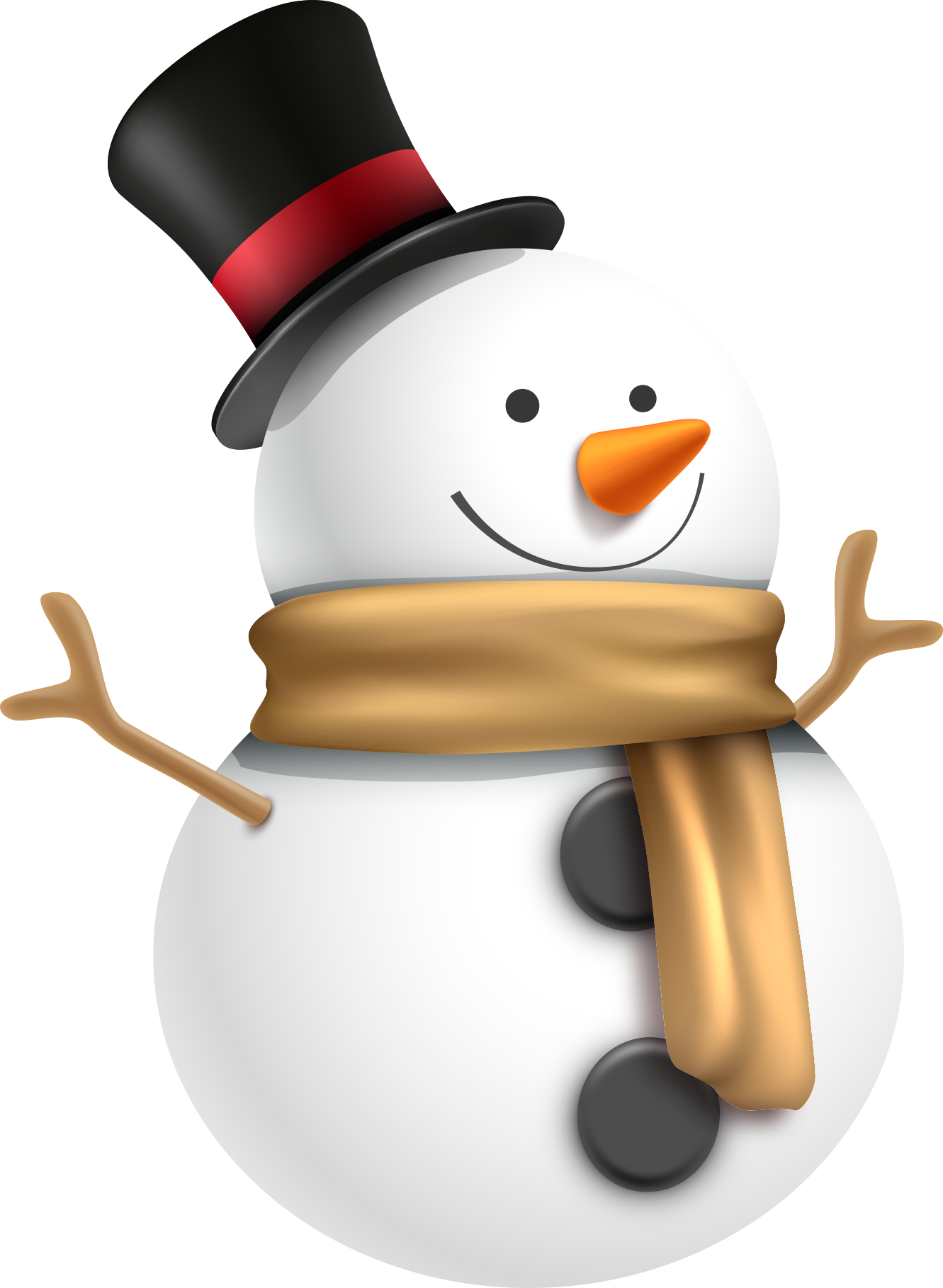 Snowman Png Pic - Vector Snowman Png Clipart (1331x1818), Png Download