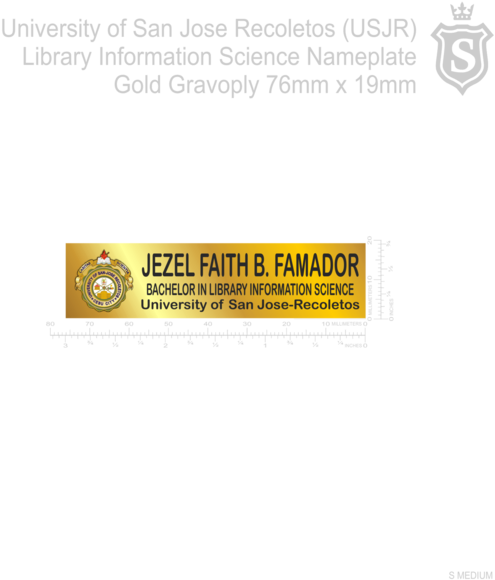 Bachelor In Library Information Science Nameplate Gold - Paper Product Clipart (600x600), Png Download