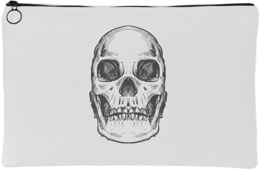 Hand Drawn Anatomical Human Skull - Skull Clipart (898x589), Png Download