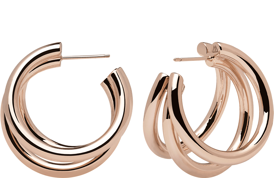 True Rose Gold Earrings - Earrings Clipart (945x615), Png Download