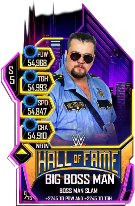 Rare (throwback) Supercard Bigbossman S4 18 Titan Halloffame - Wm 35 Wwe Supercard Clipart (456x720), Png Download