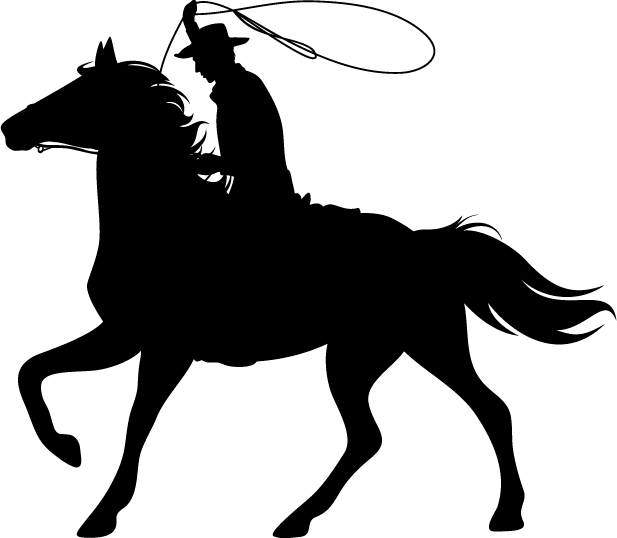 Unicorn Silhouette Clip Art - Cowboy Silhouette Transparent Background - Png Download (617x538), Png Download
