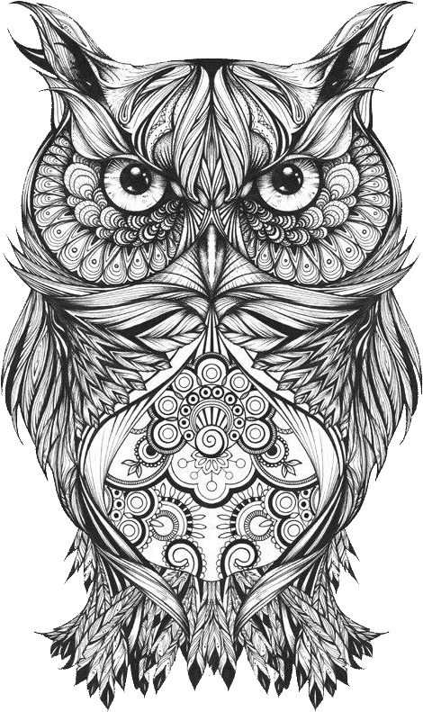 Body Owl Sketch Art Tattoo Drawing Clipart - Tattoo Mandala Owl - Png Download (960x945), Png Download