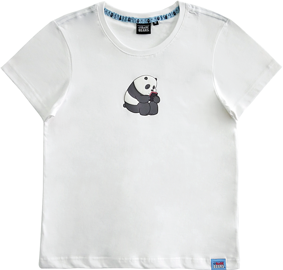 We Bare Bears Graphic T-shirt - Spacex White T Shirt Clipart (1024x1024), Png Download