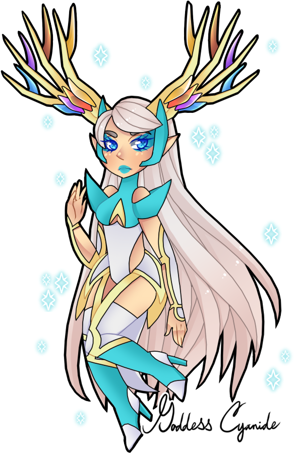 The Shiny Event Xerneas Is So Beautiful I Had To Gijinka - Shiny Xerneas Art Clipart (583x899), Png Download