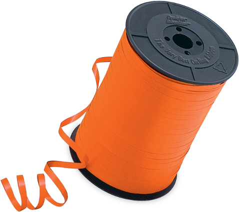 Orange Curling Ribbon - Liston Rojo Clipart (600x600), Png Download