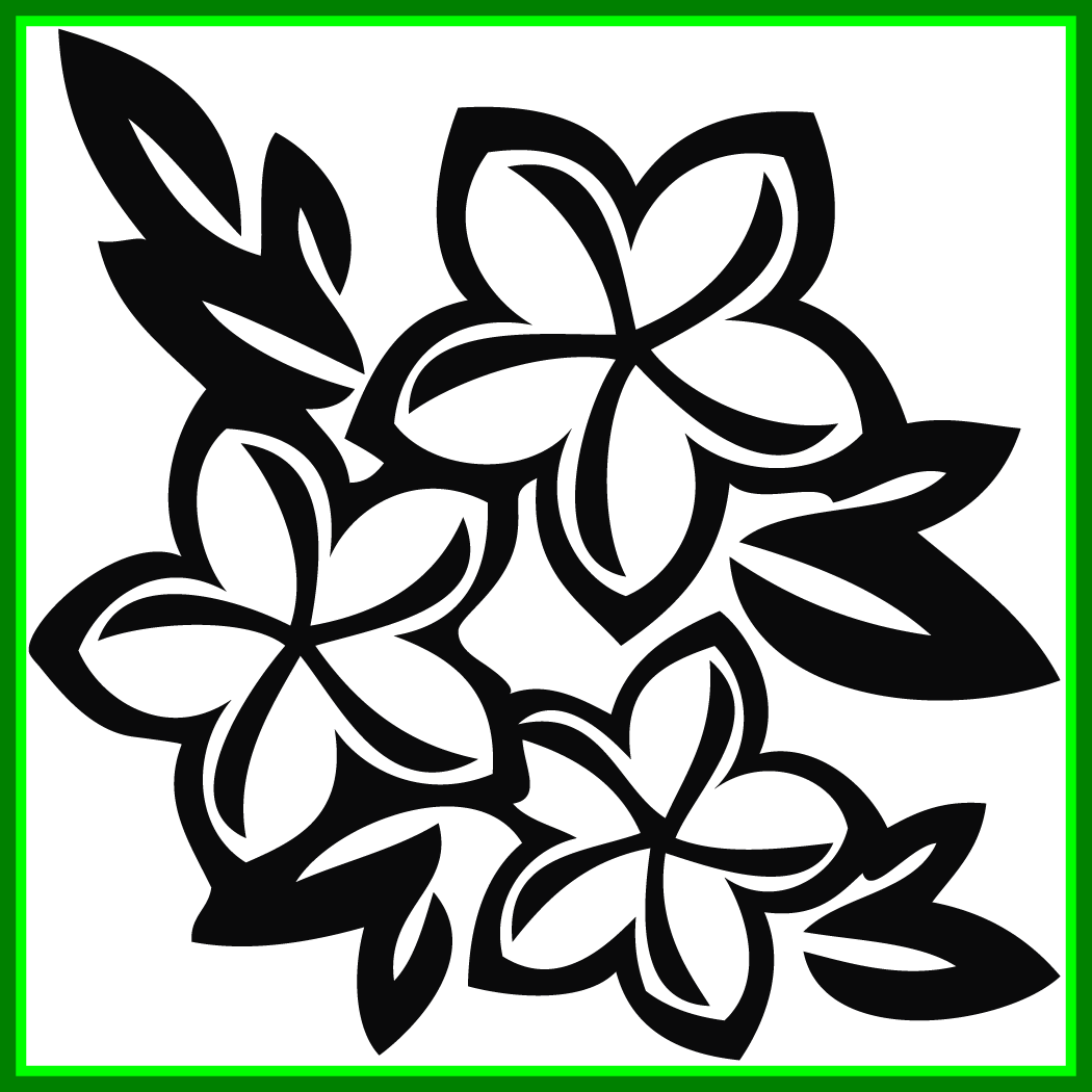 Shocking Frangipani Clipart - Black And White Plumeria Clipart - Png Download (1050x1050), Png Download