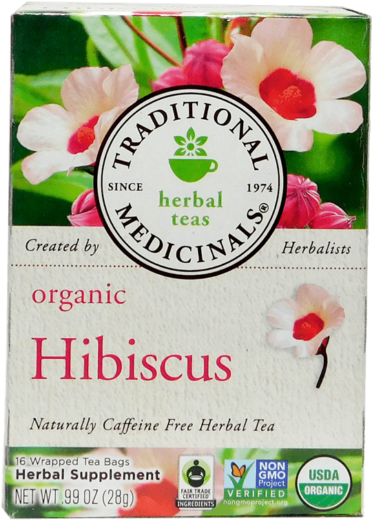 Traditional Medicinals Organic Hibiscus Tea 16 Bags - Organic Hibiscus Tea Clipart (800x800), Png Download