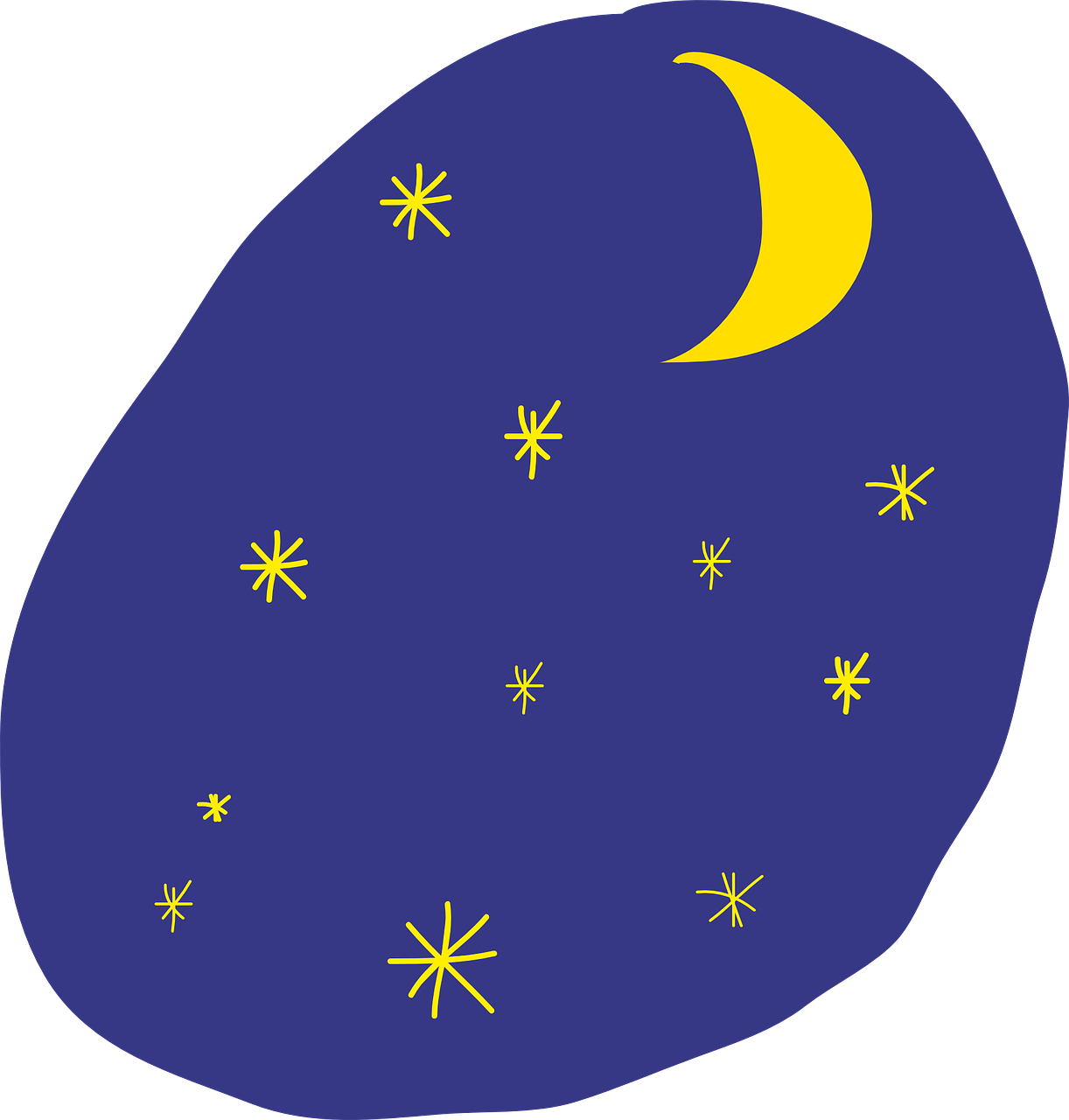 Sky Stars Moon Drawing Png Image - Maan En Sterren Tekening Clipart (1222x1280), Png Download