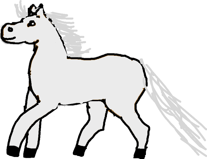 Gray Mustang Horse - Mane Clipart (827x633), Png Download