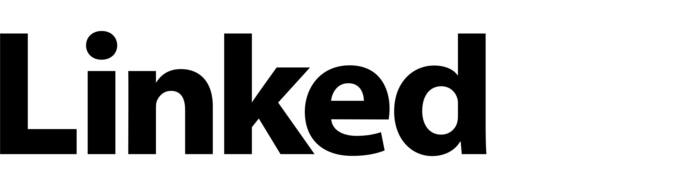 Linkedin Logo Png Black - Linkedin Clipart (2400x636), Png Download
