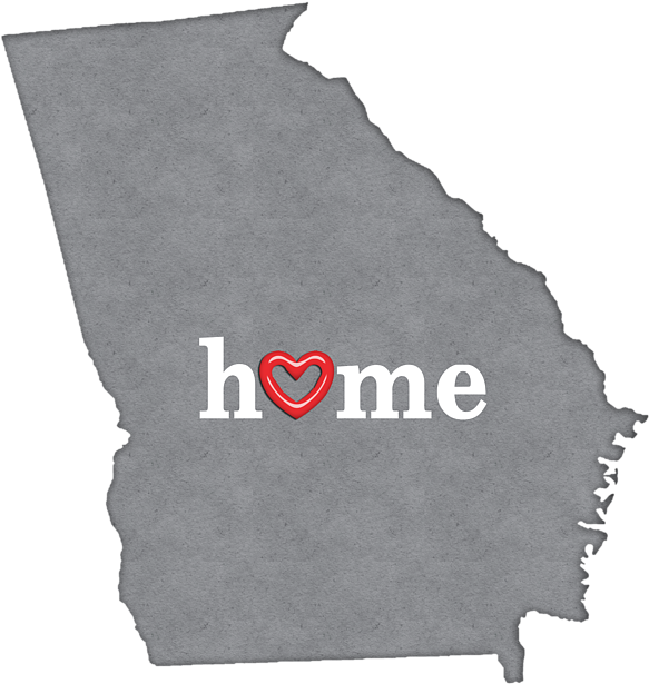 Click And Drag To Re-position The Image, If Desired - State Map Outline Georgia With Heart In Home Clipart (600x632), Png Download