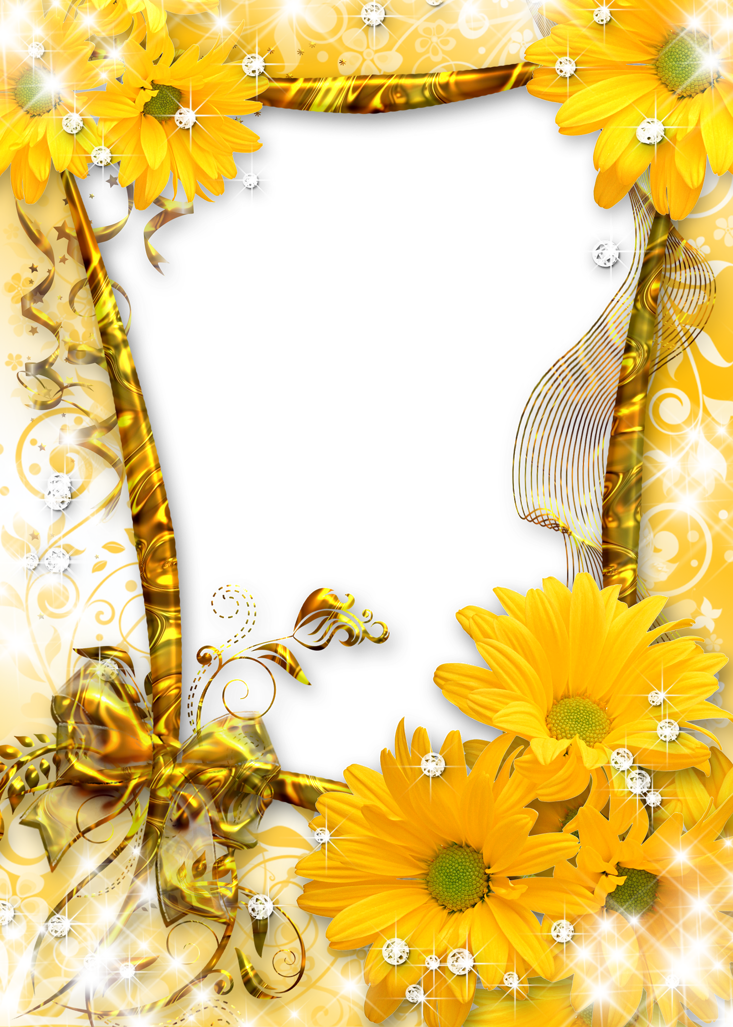 Sunflower Png, Sunflower Clipart, Frame Clipart, Clip - Moldura Para Fotos Girassol Transparent Png (1463x2048), Png Download
