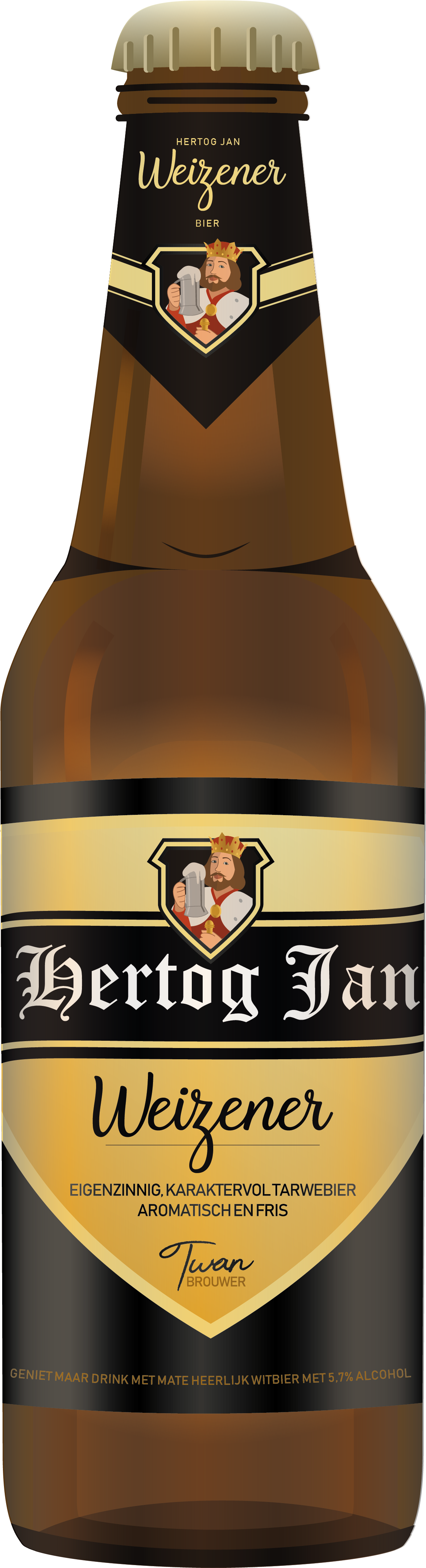 Hertog Jan Corona Beer, Beer Bottle - Wheat Beer Clipart (2298x4585), Png Download