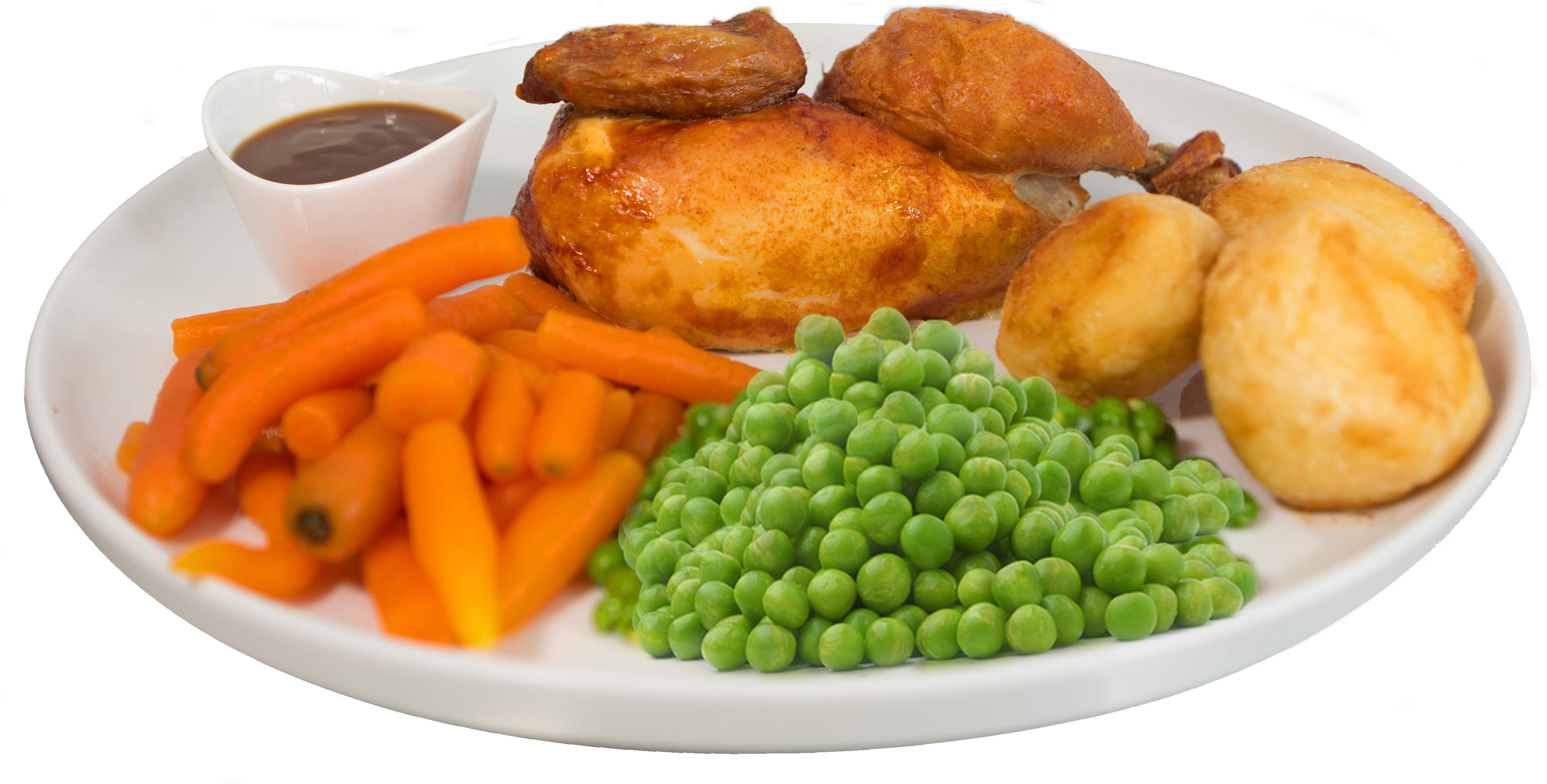 1/2 Roast Chicken & Veggies , Png Download Clipart (4662x2364), Png Download