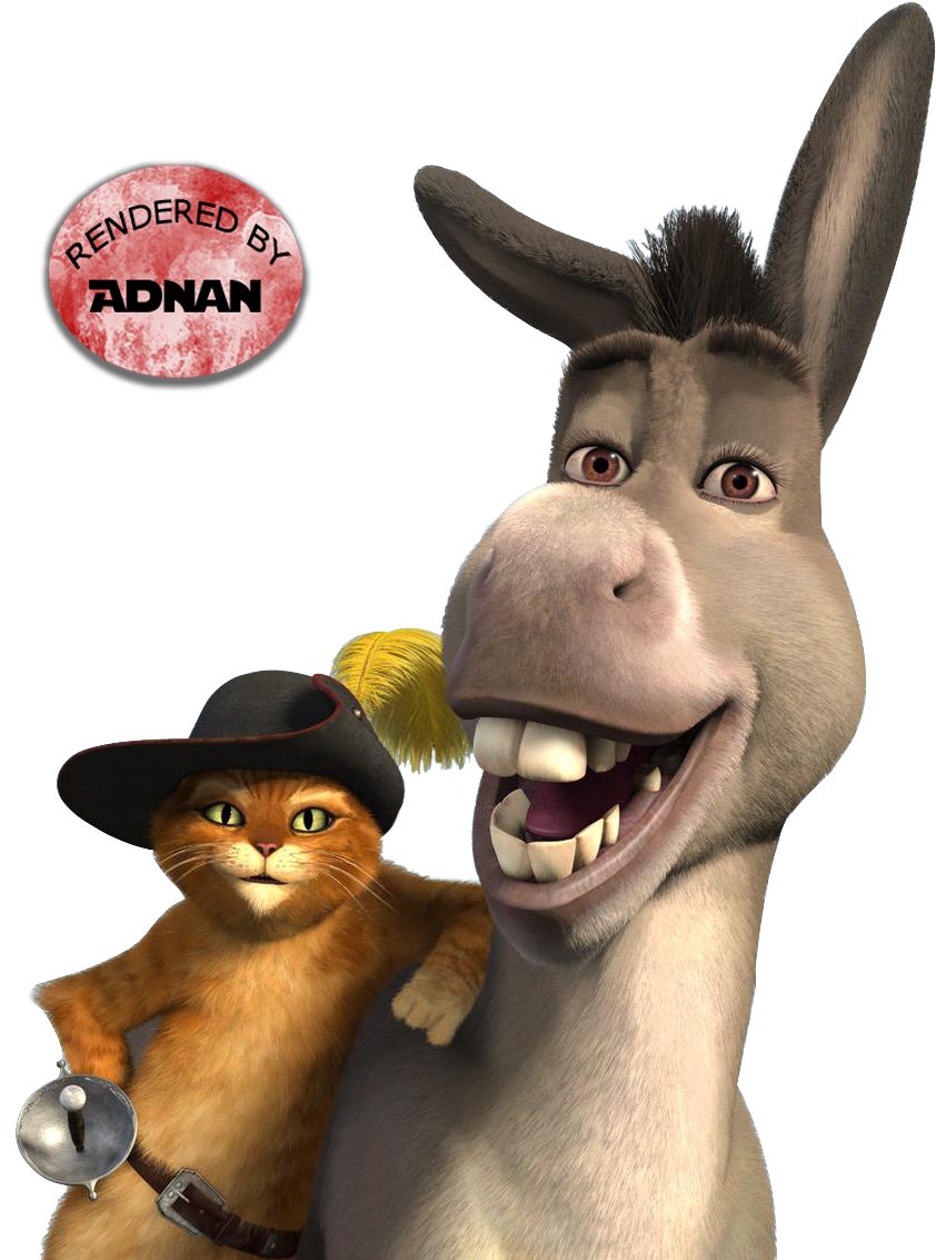 Shrek 3 Photo Shrek3 2 - Shrek Puss In Boots And Donkey Clipart (1053x1188), Png Download